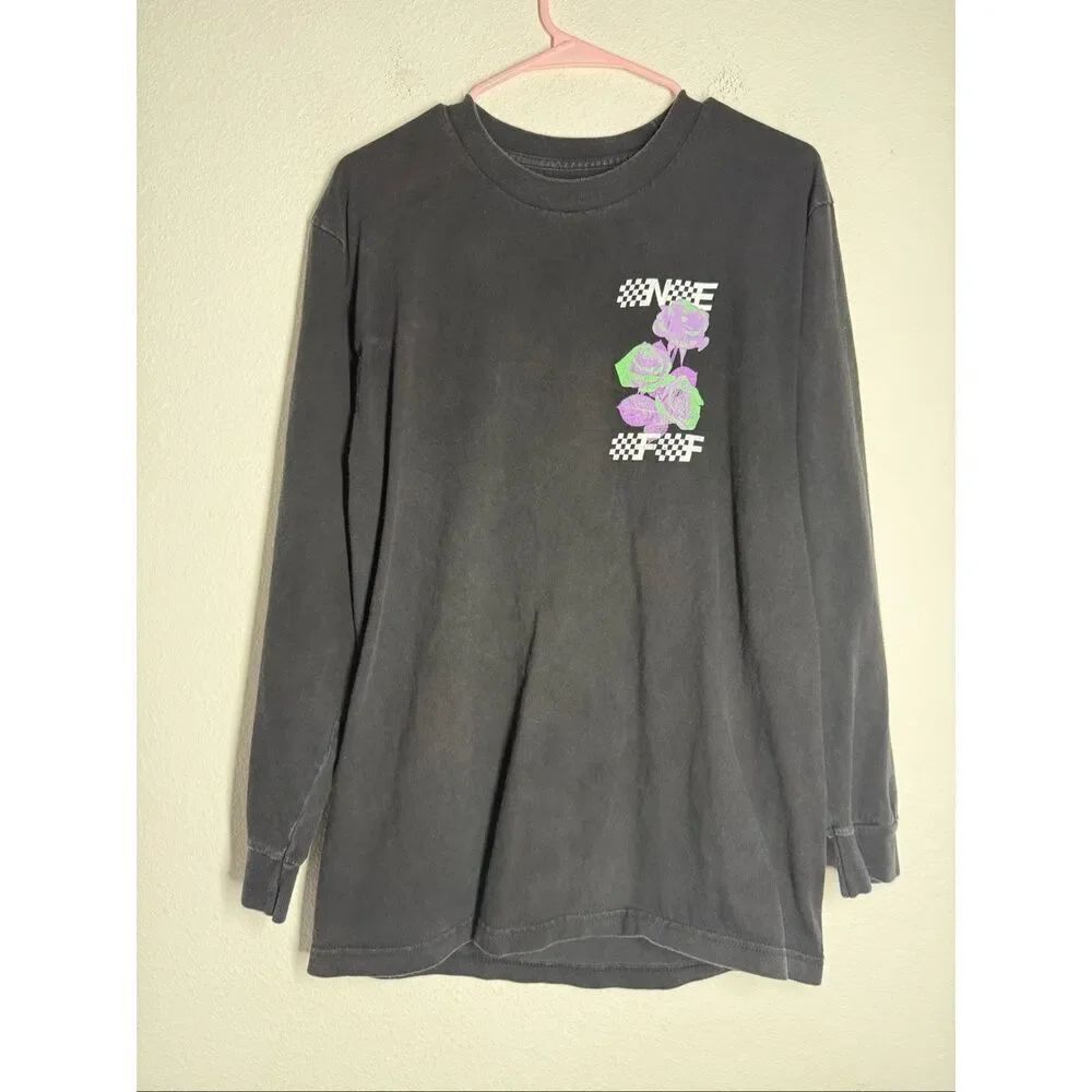 NEFF Graphic Cotton Tee Long Sleeve Size L Black